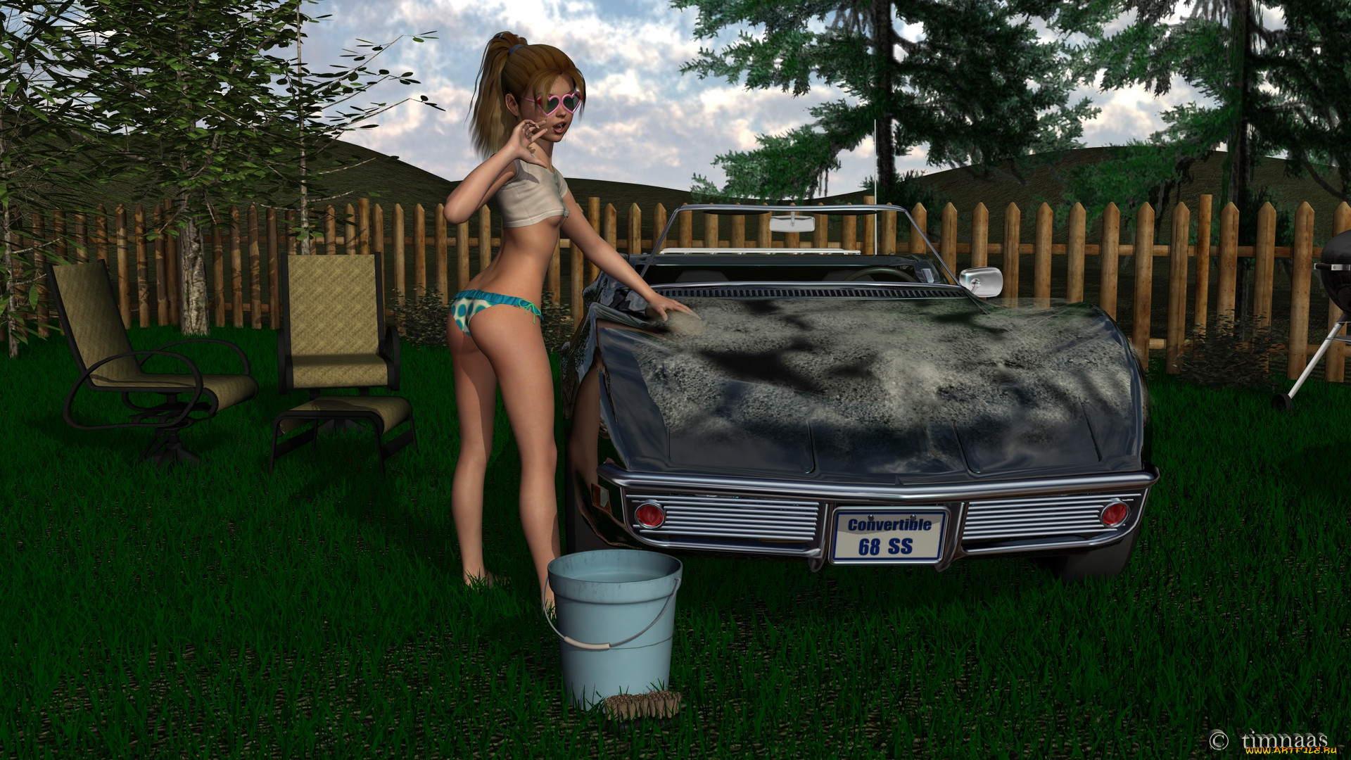 , 3d car&girl, , , , 